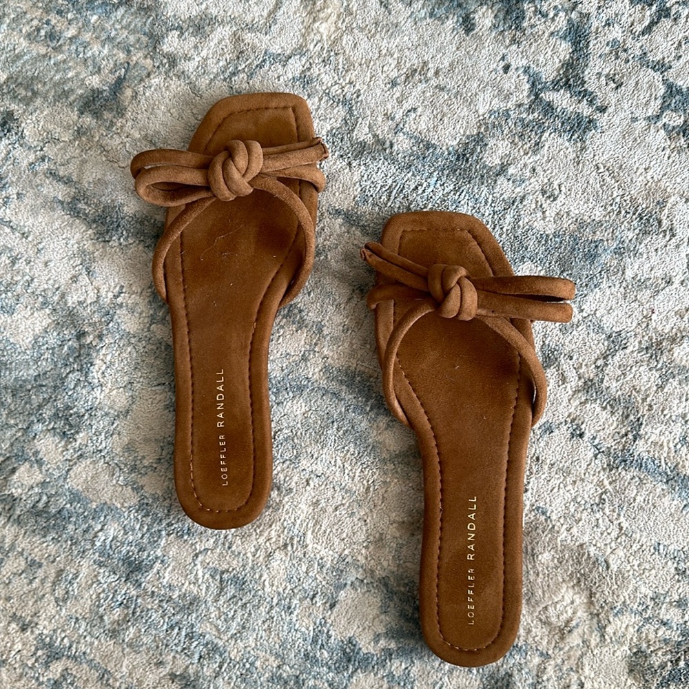 Loeffler Randall Hadley Bow Sandal - brown 7.5